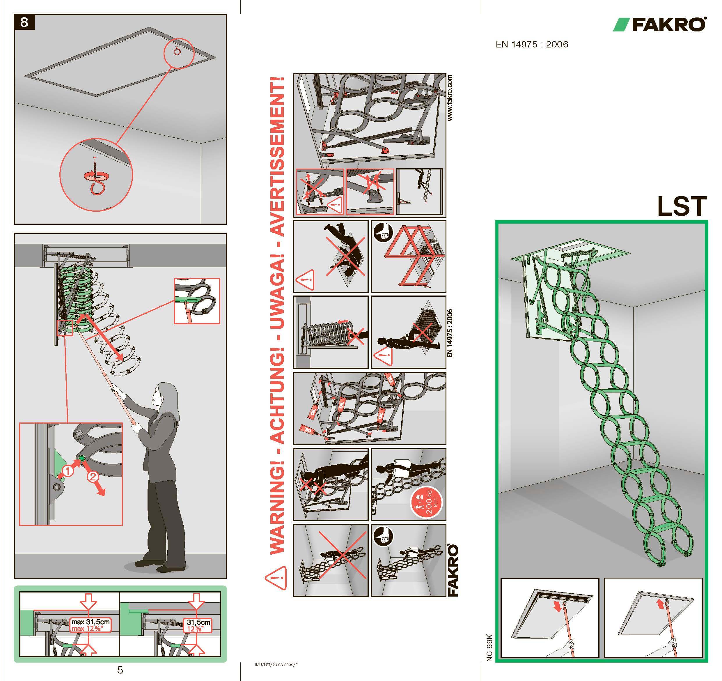 Инструкция по монтажу лестницы FAKRO LST