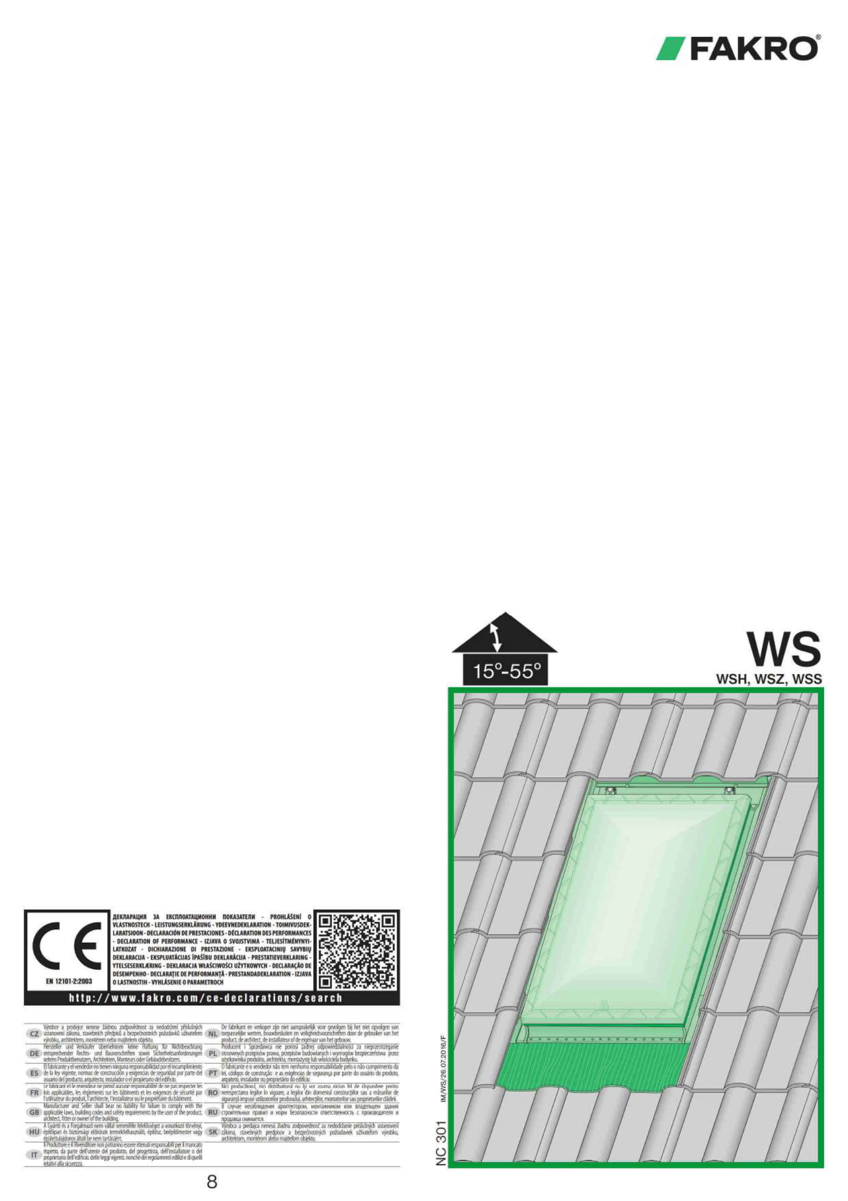 Инструкция по монтажу окна Fakro WSS, WSZ, WSH
